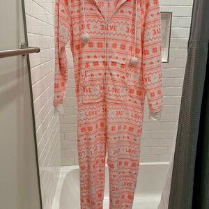 SO Pink and White Love Pattern Onesie
